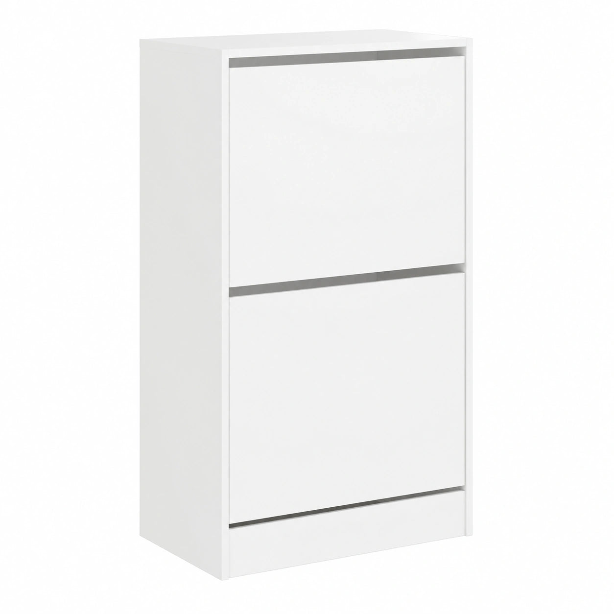 Scarpiera Bianca Moderna con 2 Ante in Legno, 60x42x108 cm, Salvaspazio per Appartamenti Compatti
