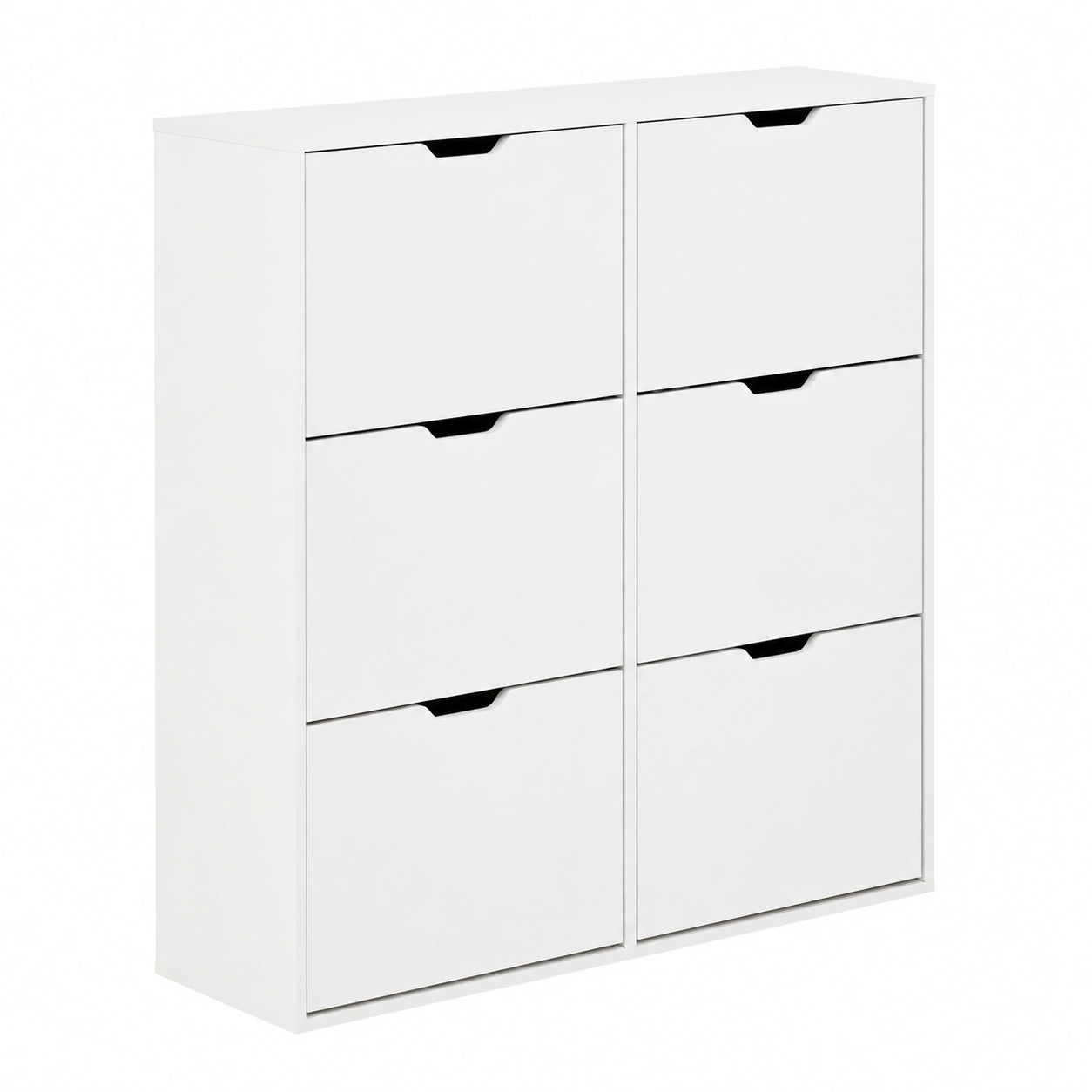 Scarpiera Salvaspazio in Legno con 6 Ante Ribalta, Mobile Moderno per Ingresso o Camera 120x24x114 cm (Bianco)