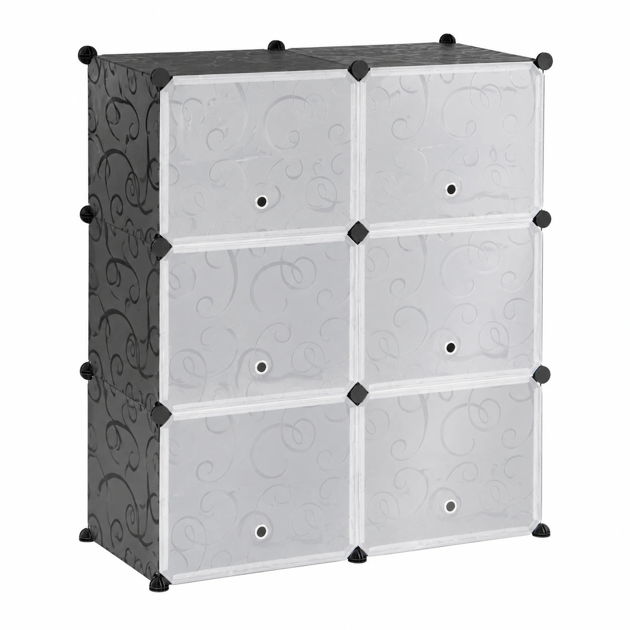 Scarpiera modulare impilabile in polipropilene e acciaio, 84,5x31x93,5 cm, con 20 pannelli grandi e 9 piccoli, 6 ante, salvaspazio ideale per ingresso e guardaroba