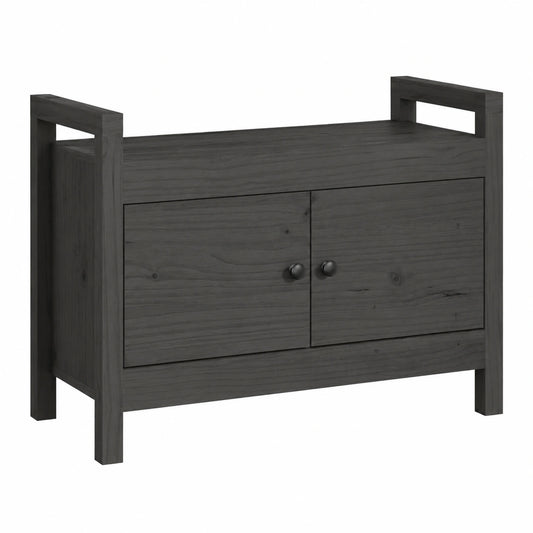 Panca in legno di pino con vano portaoggetti e scarpiera, 80x40x60 cm, perfetta per ingresso