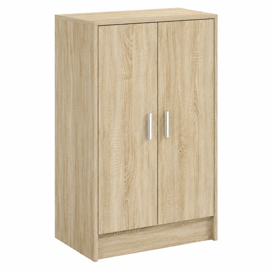 Scarpiera in legno di rovere, compatta con ante, ideale per ingresso e corridoio