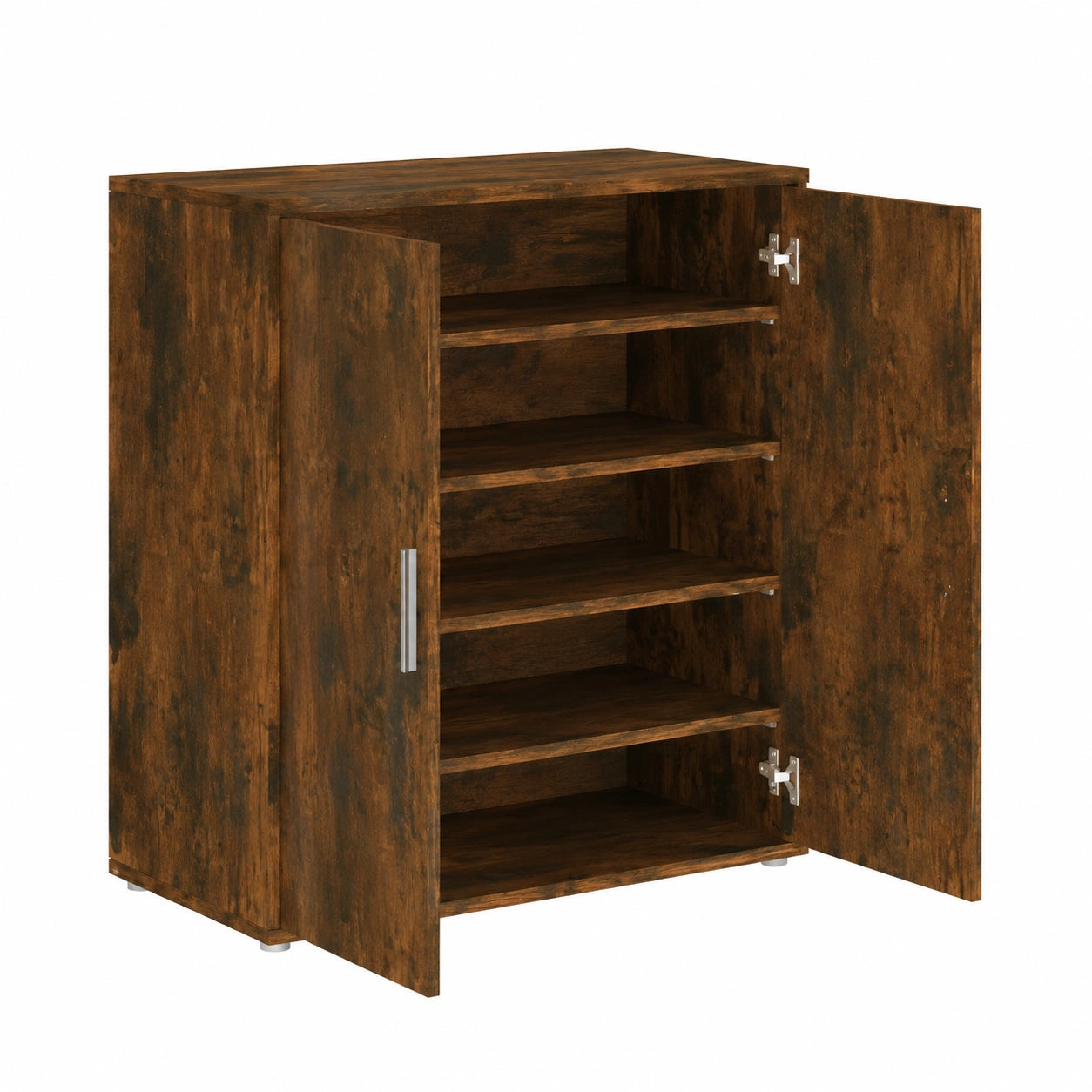 Scarpiera in legno di rovere affumicato con ante, 60x35x70 cm, ideale per ingresso e camera