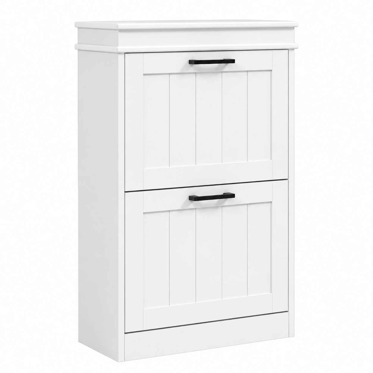 Scarpiera Salvaspazio con Cassetti Ribaltabili e Ripiano Regolabile, Bianco 54x24x82.5 cm