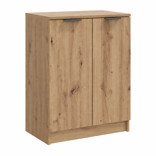 Scarpiera Moderna in Rovere Artisan con 2 Ante, 59x35x70 cm