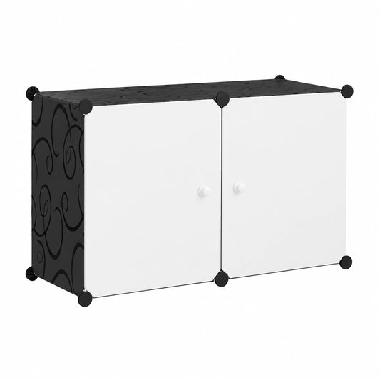 Scarpiera modulare in cubi con ante, salvaspazio per tutti i tipi di scarpe, ideale per ingresso e corridoio, con divisori removibili e 3 livelli